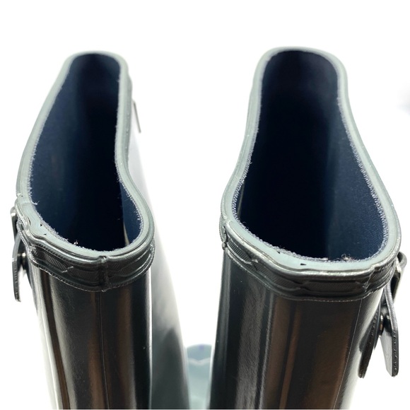 HUNTER TALL GRAY GLOSSY ORIGINAL CLASSIC LOGO RAIN BOOTS LADIES SIZE 7 - Picture 8 of 10